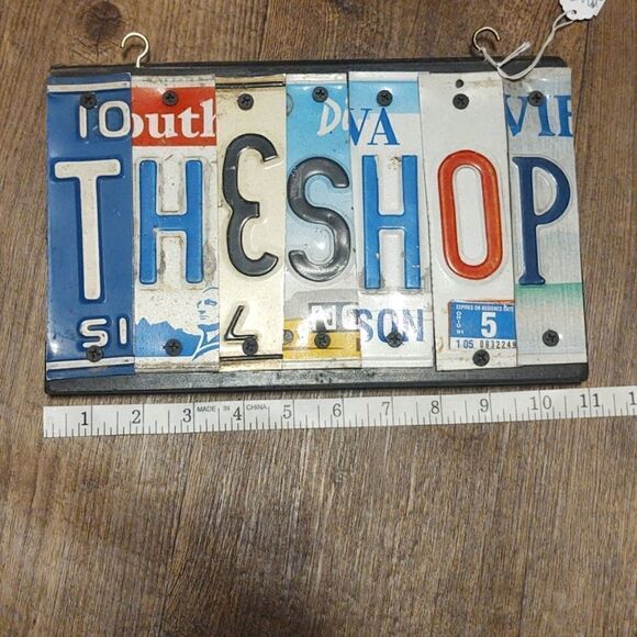 COPY - Handmade vintage custom license plate The Shop sign - Picture 3 of 3